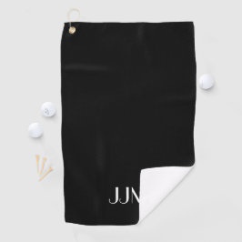 Weiße Monogramm auf schwarz Golfhandtuch