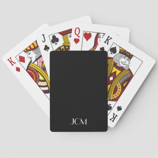Weiße Monogramm auf schwarz Spielkarten (Rückseite)