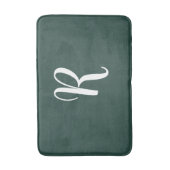 Weiße Monogramm Immergrün Badematte (Vorderseite Vertikal)