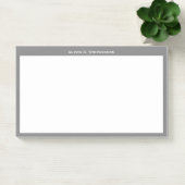 Weiße Monogramm oder Name an der mittelgrauen Gren Post-it Klebezettel (Büro)