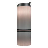 Weiße Monogramm oder Name, Grauer Gradient & Roség Thermosbecher (Nach links gedreht)