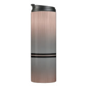 Weiße Monogramm oder Name, Grauer Gradient & Roség Thermosbecher (Nach rechts gedreht)