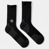 Weiße Monogramm Schwarze Socken (Rechts)