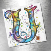 Weiße Monogramm U Magnet