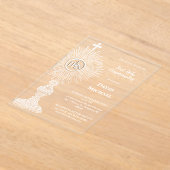 weiße Monstranz Design | Erstkommunion Acryleinladungen (Ablage )