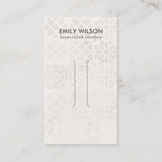 WEISSE MOROKANISCHE TILE-TEXTURE-HAARKLIP-DISPLAY- VISITENKARTE (Vorderseite)