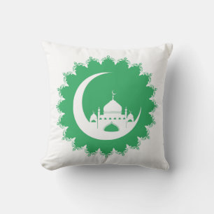 Weiße Moschee, Halbmond Ramadan, grün Kissen