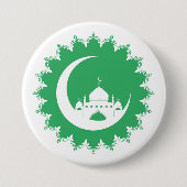 Weiße Moschee im Crescent Moon Ramadan Button (Vorderseite)