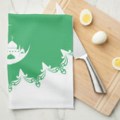 Weiße Moschee im Crescent Moon Ramadan Geschirrtuch (Viertel Falte)