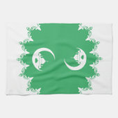 Weiße Moschee im Crescent Moon Ramadan Geschirrtuch (Horizontal)