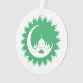 Weiße Moschee im Crescent Moon Ramadan Ornament (Vorderseite)