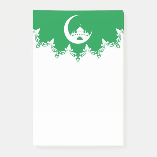 Weiße Moschee im Crescent Moon Ramadan Post-it Klebezettel (Vorderseite)