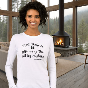 Weiße 'Most Likely To' lustige Familienfeiertage Tri-Blend Shirt
