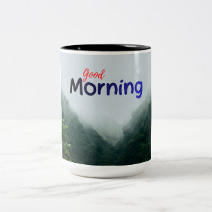 Weiße Motivations-Tasse für den Morgen   Kaffee-Zi Zweifarbige Tasse
