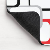 Weiße Mousepad in Rot und Grau Retro Square (Ecke)