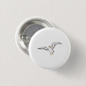 Weiße Möwe Vogel Button (Vorne & Hinten)