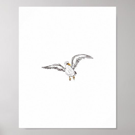 Weiße Möwe Vogel Poster (Vorne)