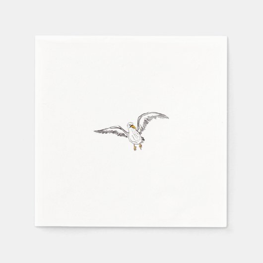 Weiße Möwe Vogel Serviette (Vorderseite)