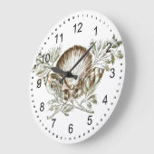 Weiße Muschel Große Wanduhr (Winkel)