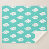 Weiße Muscheln und Meeresgrün Sherpadecke (Vorderseite (Horizontal))