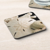 Weiße Muscheln und Sand Dollar Untersetzer (Linke Seite)