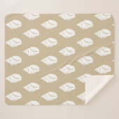 Weiße Muscheln und Taupe Sherpadecke (Vorderseite (Horizontal))