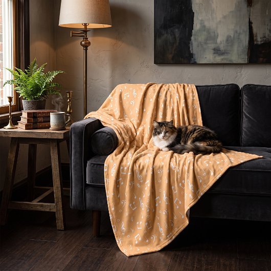 weiße Musik Fleecedecke