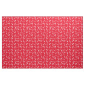 Weiße Musiknote Muster auf Rot Stoff (Fat Quarter (45,7 x 55,9 cm))