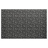 Weiße Musiknote Muster auf Schwarz Stoff (Fat Quarter (45,7 x 55,9 cm))