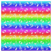 Weiße Musiknote Muster Regenbogen Gradient Stoff (Muster)