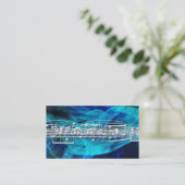 Weiße Musiknoten-Geschäfts-Karten Visitenkarte (Stehend Vorderseite)