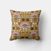 Weiße Muster mit Wolken, Smileys, Herz Kissen (Rückseite)