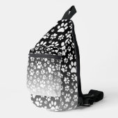 Weiße Muster-Pfoten auf Farbverlaufshintergrund Crossbody Bag (Rechte Ecke)