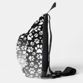 Weiße Muster-Pfoten auf Farbverlaufshintergrund Crossbody Bag (Rechts)