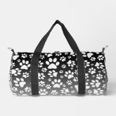 Weiße Muster-Pfoten auf Farbverlaufshintergrund Duffle Bag (Vorderseite)