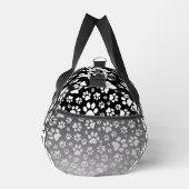 Weiße Muster-Pfoten auf Farbverlaufshintergrund Duffle Bag (Rechts)