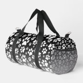 Weiße Muster-Pfoten auf Farbverlaufshintergrund Duffle Bag (Rechte Ecke)