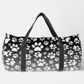 Weiße Muster-Pfoten auf Farbverlaufshintergrund Duffle Bag (Vorderseite)