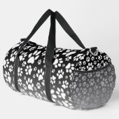 Weiße Muster-Pfoten auf Farbverlaufshintergrund Duffle Bag (Rechte Ecke)