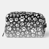 Weiße Muster-Pfoten auf Farbverlaufshintergrund Waschbeutel (Rückseite)