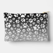 Weiße Muster-Pfoten auf Farbverlaufshintergrund Zubehörtasche (Rückseite)