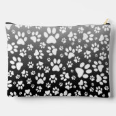 Weiße Muster-Pfoten auf Farbverlaufshintergrund Zubehörtasche (Rückseite)