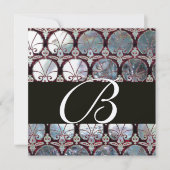 WEISSE MUTTER DES FARL DAMASK CARNAM MONOGRAM EINLADUNG (Vorderseite)