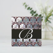 WEISSE MUTTER DES FARL DAMASK CARNAM MONOGRAM EINLADUNG (Stehend Vorderseite)