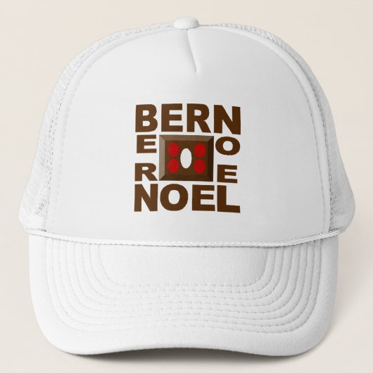 Weiße Mütze Trucker Design BERN WEIHNACHTEN (Vorderseite)