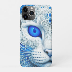 Weiße mystische Katze Ätherische KI-Kunst iPhone 11Pro Hülle