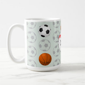 Weiße Namens Jungen Sport Baseball Muster Kinder Kaffeetasse