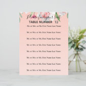 Weiße Narcissus auf rosa Hochzeitssitze Flyer (Stehend Vorderseite)