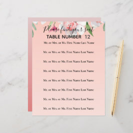 Weiße Narcissus auf rosa Hochzeitssitze Flyer