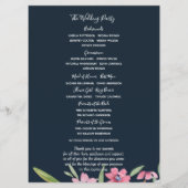 Weiße Narzisse auf Navy-Hochzeitsprogramm Programm (Rückseite)